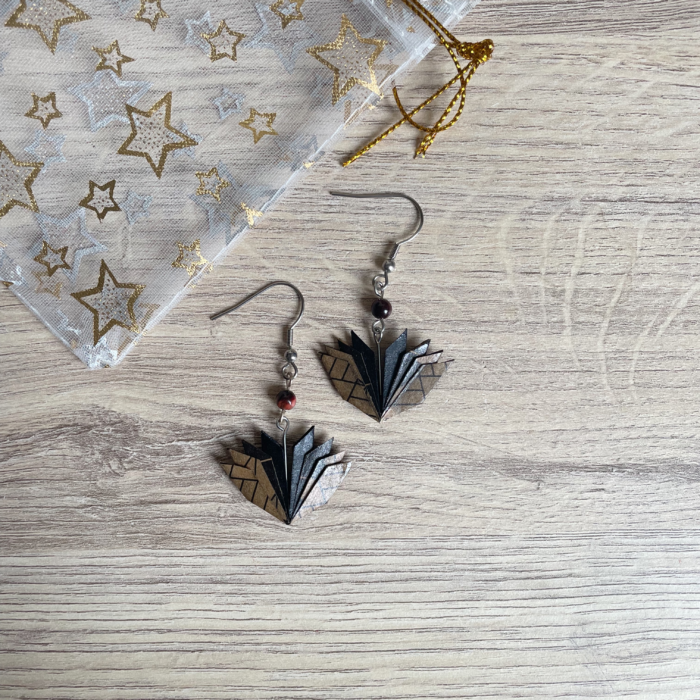 Boucles d'Oreilles Origami Eventail