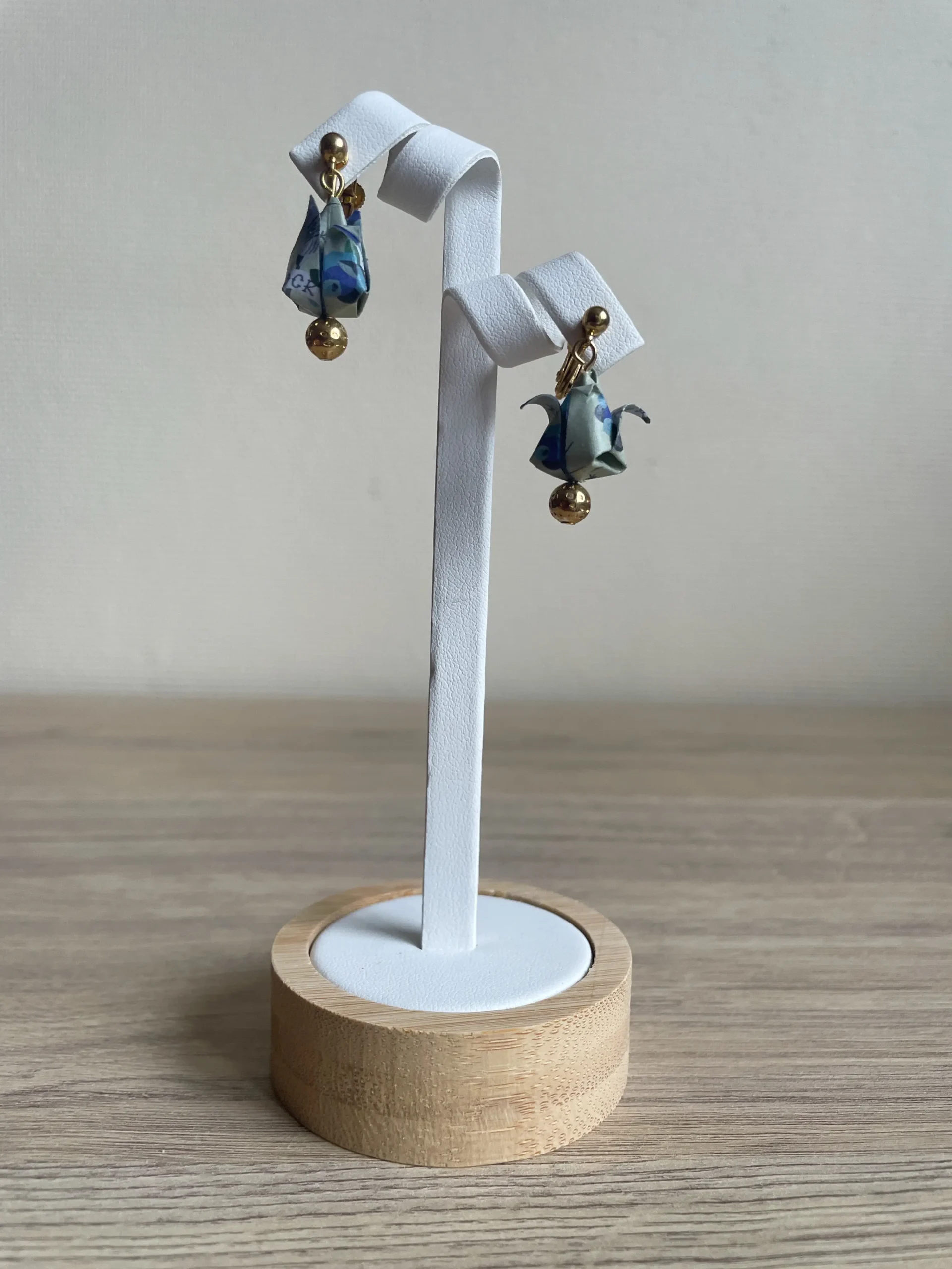 Boucles d'Oreilles Origami Boutons Fleurs De Lotus